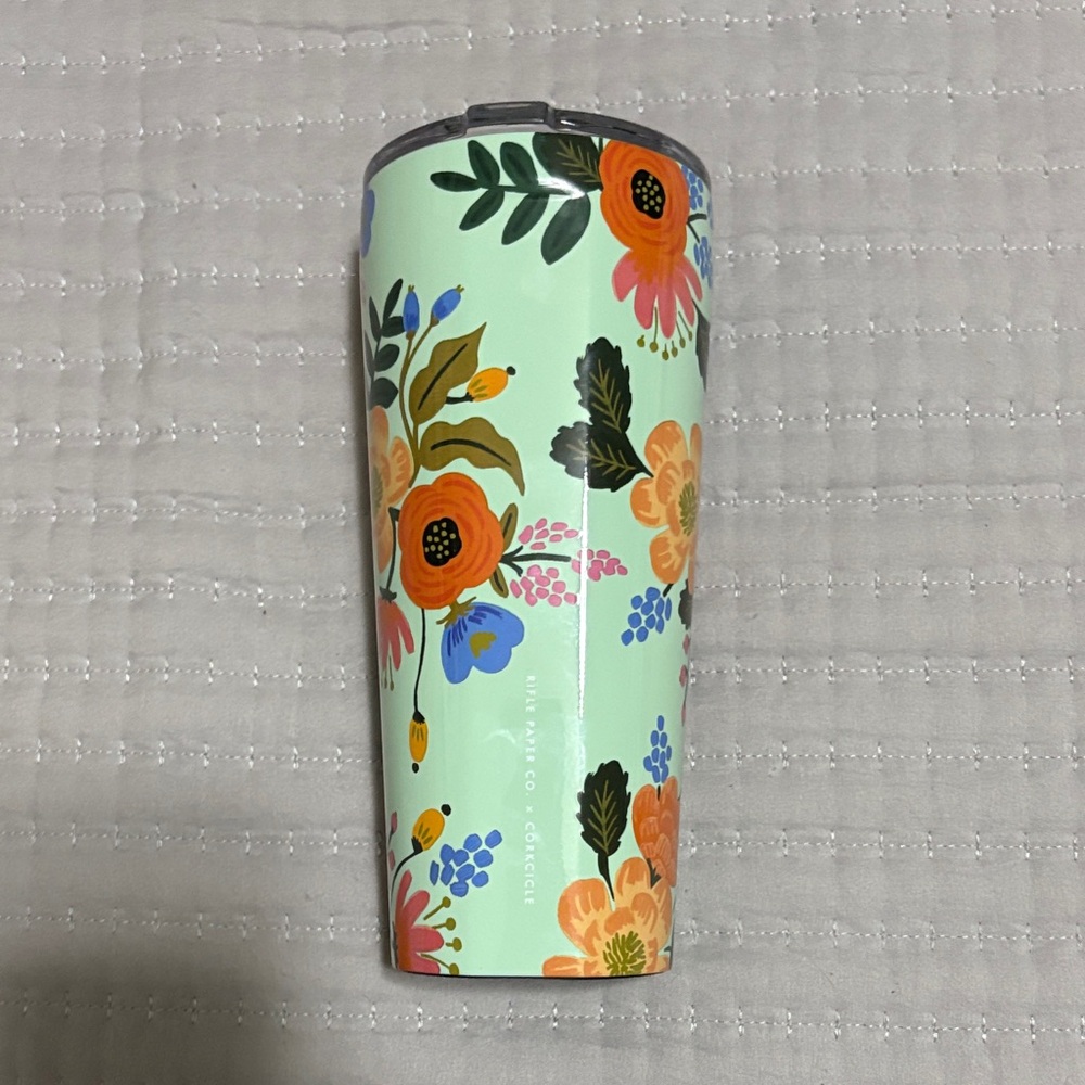 NEW Rifle Paper Co. Mint Floral 24oz. Tumbler with Floral Blooms - Picture 3 of 6